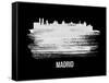 Madrid Skyline Brush Stroke - White-NaxArt-Framed Stretched Canvas