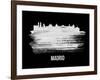 Madrid Skyline Brush Stroke - White-NaxArt-Framed Art Print