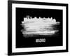 Madrid Skyline Brush Stroke - White-NaxArt-Framed Art Print