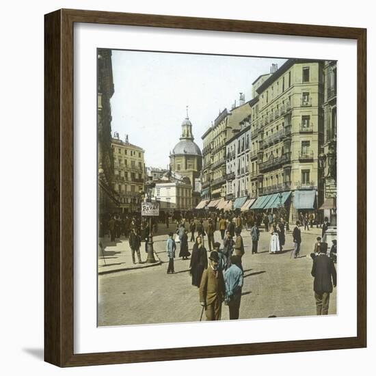 Madrid (Spain), Alcalá Street and the Church of Las Calatravas, Circa 1885-1890-Leon, Levy et Fils-Framed Photographic Print