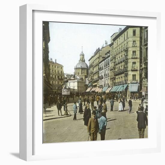 Madrid (Spain), Alcalá Street and the Church of Las Calatravas, Circa 1885-1890-Leon, Levy et Fils-Framed Photographic Print