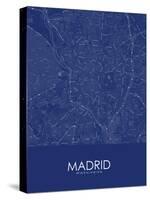 Madrid, Spain Blue Map-null-Stretched Canvas