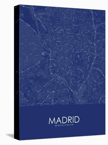 Madrid, Spain Blue Map-null-Stretched Canvas