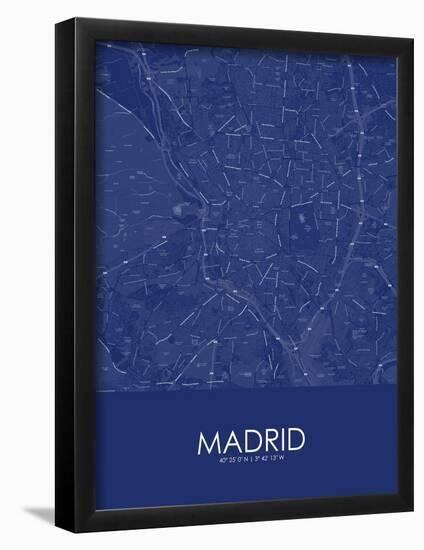 Madrid, Spain Blue Map-null-Framed Poster