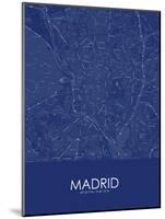 Madrid, Spain Blue Map-null-Mounted Poster