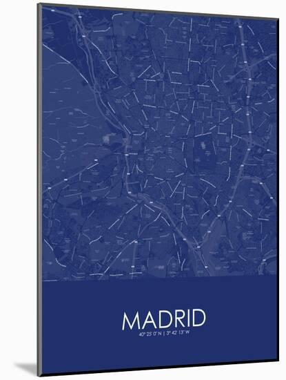 Madrid, Spain Blue Map-null-Mounted Poster