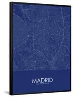 Madrid, Spain Blue Map-null-Framed Poster