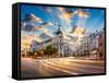 Madrid, Spain Cityscape at Calle De Alcala and Gran Via.-Sean Pavone-Framed Stretched Canvas