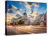 Madrid, Spain Cityscape at Calle De Alcala and Gran Via.-Sean Pavone-Stretched Canvas