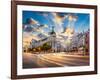 Madrid, Spain Cityscape at Calle De Alcala and Gran Via.-Sean Pavone-Framed Photographic Print