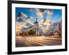 Madrid, Spain Cityscape at Calle De Alcala and Gran Via.-Sean Pavone-Framed Photographic Print