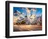 Madrid, Spain Cityscape at Calle De Alcala and Gran Via.-Sean Pavone-Framed Photographic Print