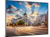 Madrid, Spain Cityscape at Calle De Alcala and Gran Via.-Sean Pavone-Mounted Photographic Print