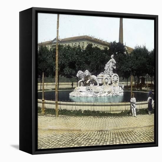 Madrid (Spain), Cybèle's Fountain, Fuente De La Cibeles-Leon, Levy et Fils-Framed Stretched Canvas