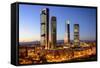 Madrid, Spain Financial District Skyline at Twilight-Sean Pavone-Framed Stretched Canvas