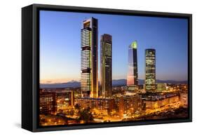 Madrid, Spain Financial District Skyline at Twilight-Sean Pavone-Framed Stretched Canvas
