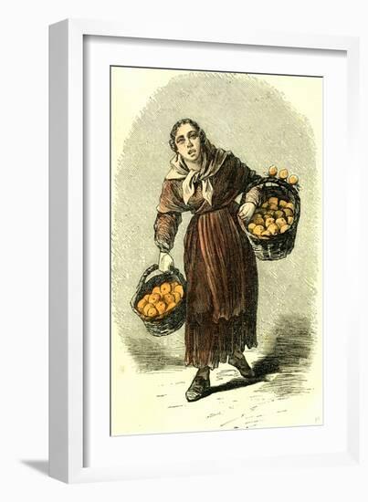 Madrid Spain Orange Girl 1866 Street Character-null-Framed Giclee Print