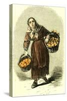 Madrid Spain Orange Girl 1866 Street Character-null-Stretched Canvas