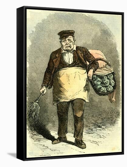 Madrid Spain Pieman 1866 Street Character-null-Framed Stretched Canvas