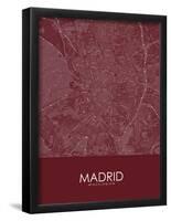 Madrid, Spain Red Map-null-Framed Poster