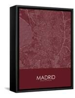 Madrid, Spain Red Map-null-Framed Stretched Canvas