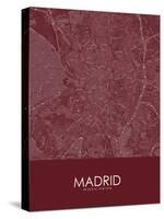 Madrid, Spain Red Map-null-Stretched Canvas