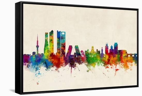 Madrid Spain Skyline-Michael Tompsett-Framed Stretched Canvas