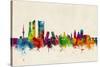 Madrid Spain Skyline-Michael Tompsett-Stretched Canvas