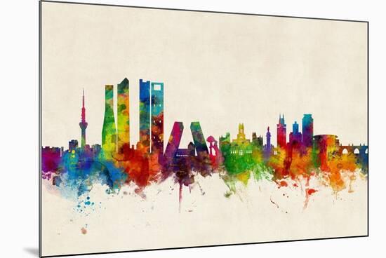 Madrid Spain Skyline-Michael Tompsett-Mounted Art Print