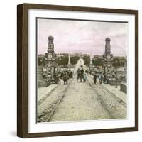 Madrid (Spain), the Bridge and the Tolèdo Gate, in the Background, Circa 1885-1890-Leon, Levy et Fils-Framed Photographic Print