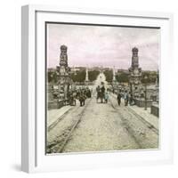 Madrid (Spain), the Bridge and the Tolèdo Gate, in the Background, Circa 1885-1890-Leon, Levy et Fils-Framed Photographic Print