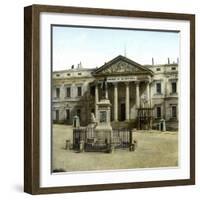 Madrid (Spain), the Palace of the Cortes, Statue of the Spanish Writer Cervantes (1547-1616)-Leon, Levy et Fils-Framed Photographic Print