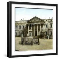 Madrid (Spain), the Palace of the Cortes, Statue of the Spanish Writer Cervantes (1547-1616)-Leon, Levy et Fils-Framed Photographic Print