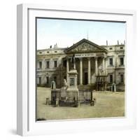 Madrid (Spain), the Palace of the Cortes, Statue of the Spanish Writer Cervantes (1547-1616)-Leon, Levy et Fils-Framed Photographic Print