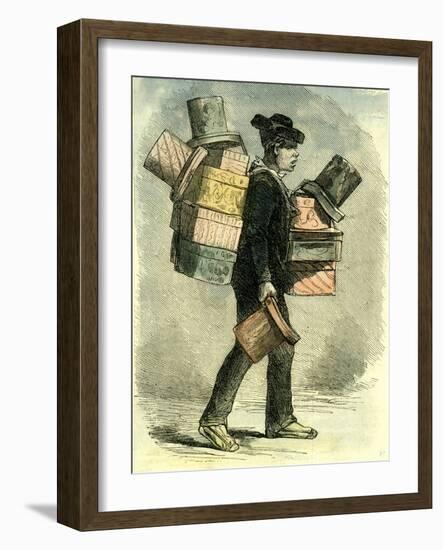 Madrid Spain Vender of Hat-Boxes 1866-null-Framed Giclee Print