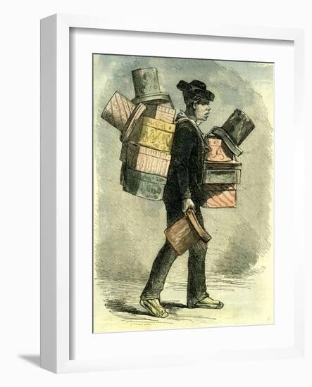 Madrid Spain Vender of Hat-Boxes 1866-null-Framed Giclee Print