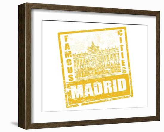 Madrid Stamp-radubalint-Framed Art Print