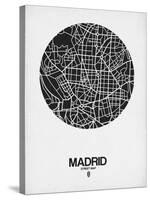 Madrid Street Map Black on White-NaxArt-Stretched Canvas