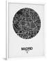 Madrid Street Map Black on White-NaxArt-Framed Art Print