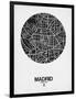 Madrid Street Map Black on White-NaxArt-Framed Art Print