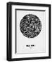 Madrid Street Map Black on White-NaxArt-Framed Art Print