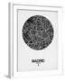 Madrid Street Map Black on White-NaxArt-Framed Art Print