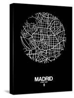 Madrid Street Map Black-NaxArt-Stretched Canvas