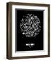 Madrid Street Map Black-NaxArt-Framed Art Print