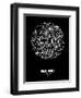 Madrid Street Map Black-NaxArt-Framed Art Print