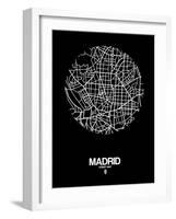 Madrid Street Map Black-NaxArt-Framed Art Print