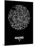 Madrid Street Map Black-NaxArt-Mounted Art Print