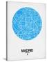 Madrid Street Map Blue-NaxArt-Stretched Canvas