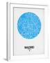 Madrid Street Map Blue-NaxArt-Framed Art Print