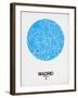 Madrid Street Map Blue-NaxArt-Framed Art Print